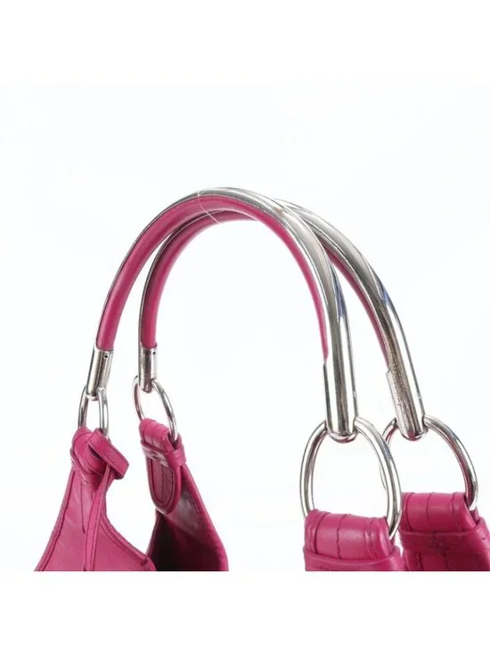 Dior 61 Hobo Leather Tote Shoulder Hand Silver Mee - Picture 2 of 9